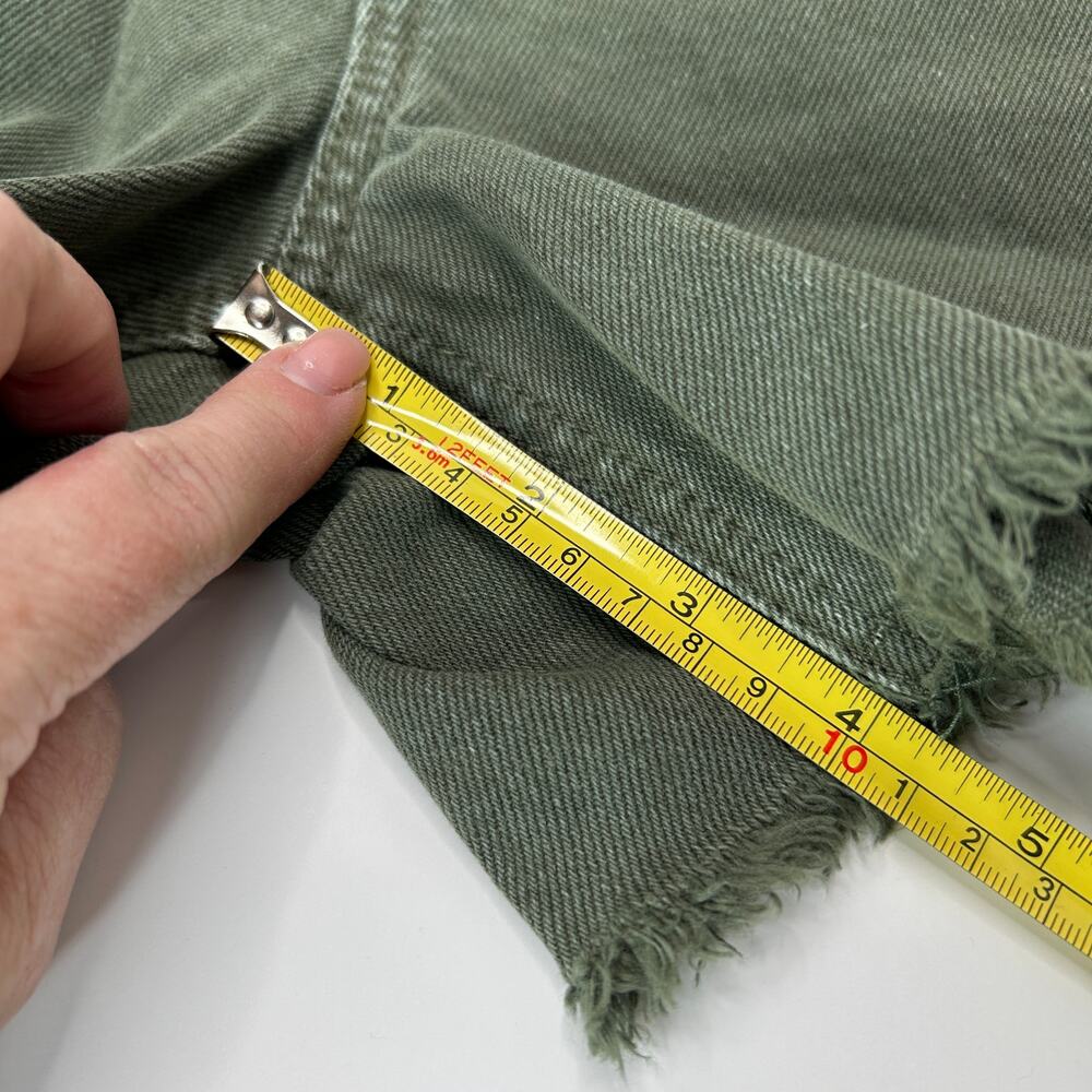 Free People Makai Cutoff Denim Shorts Olive Green Mid Rise Shorts Women 24 NWT - Picture 10 of 10